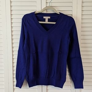Banana Republic blue/indigo merino v-neck sweater